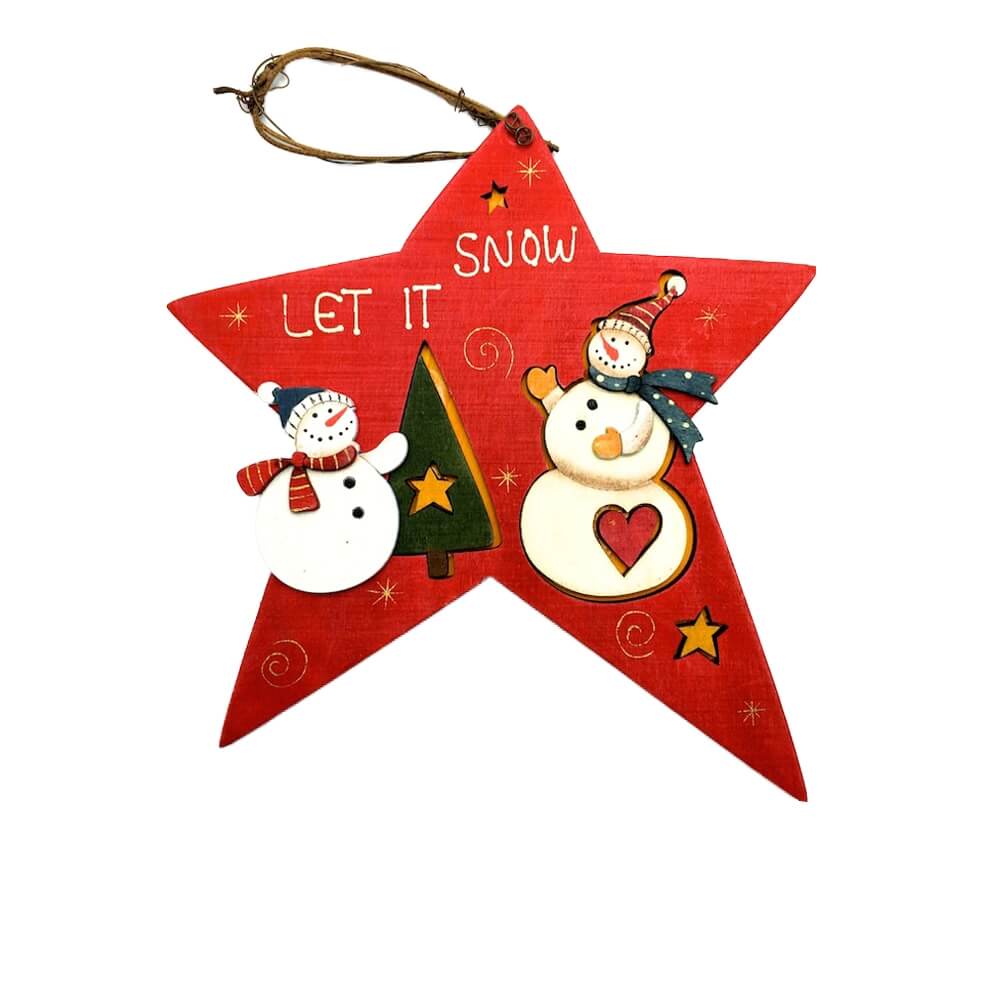 χριστουγεννιάτικο-ξύλινο-κρεμαστό-αστέρι-κόκκινο-let-it-snow-20cm-giftland