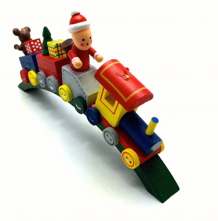 Ξύλινο χριστουγεννάτικο στολίδι τρενάκι -6128