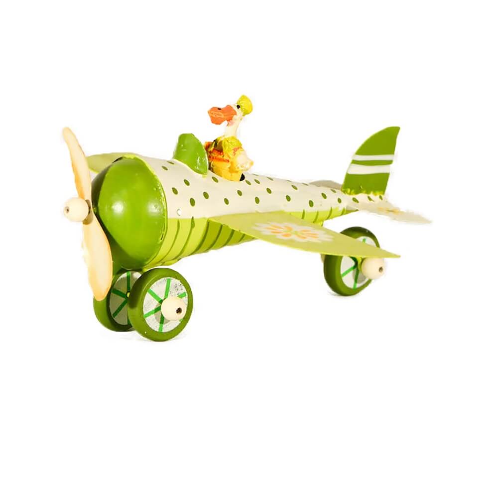 μινιατούρα-μεταλλικό-πράσινο-αεροπλάνο-14cm-giftland