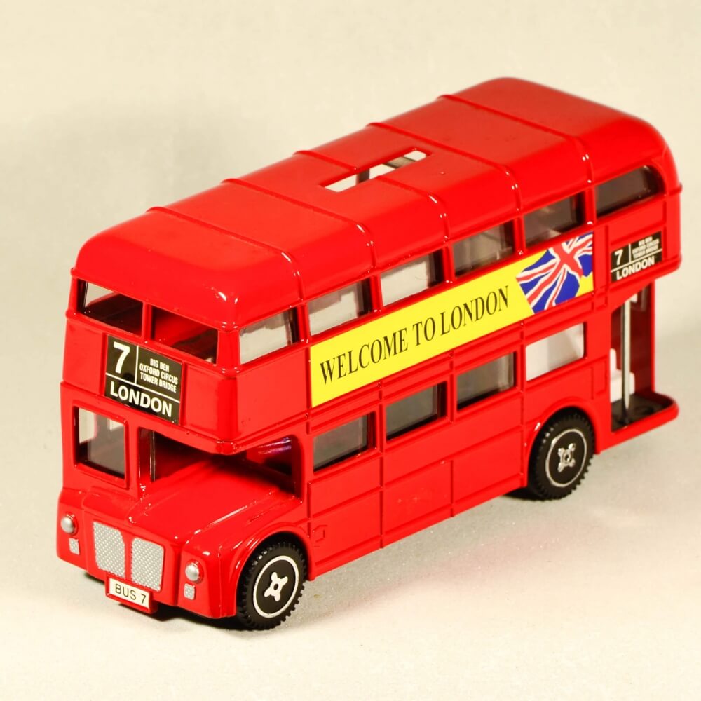 Μεταλλικός κουμπαράς λεωφορείο Λονδίνου 16cm-12988