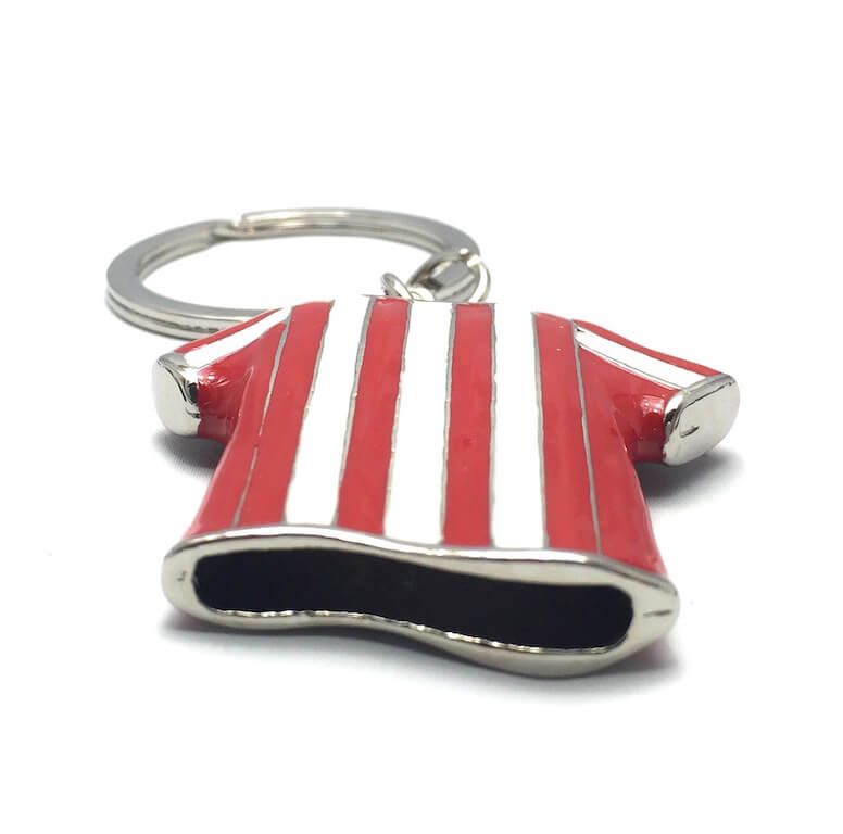 Μεταλλικό μπρελόκ ποδοσφαρική φανέλα κόκκινη/άσπρη-9193