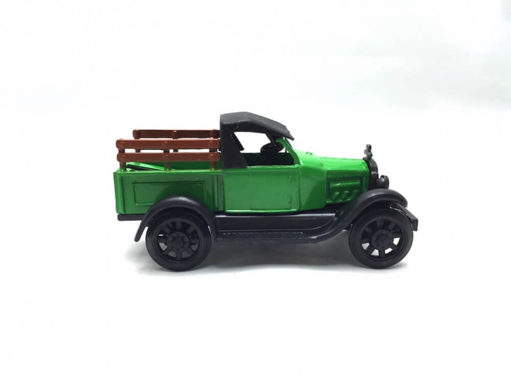 Ξύστρα μινιατούρα πράσινο φορτηγάκι με καρότσα-9956