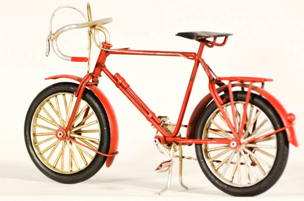 Vintage μεταλλικό κόκκινο ποδήλατο 23cm-11581