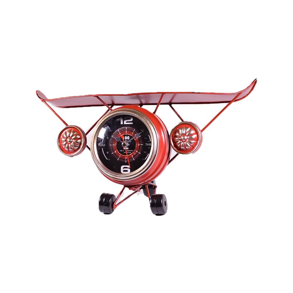 ρετρό-διακοσμητικό-ρολόι-αεροπλάνο-κόκκινο-40cm-giftland