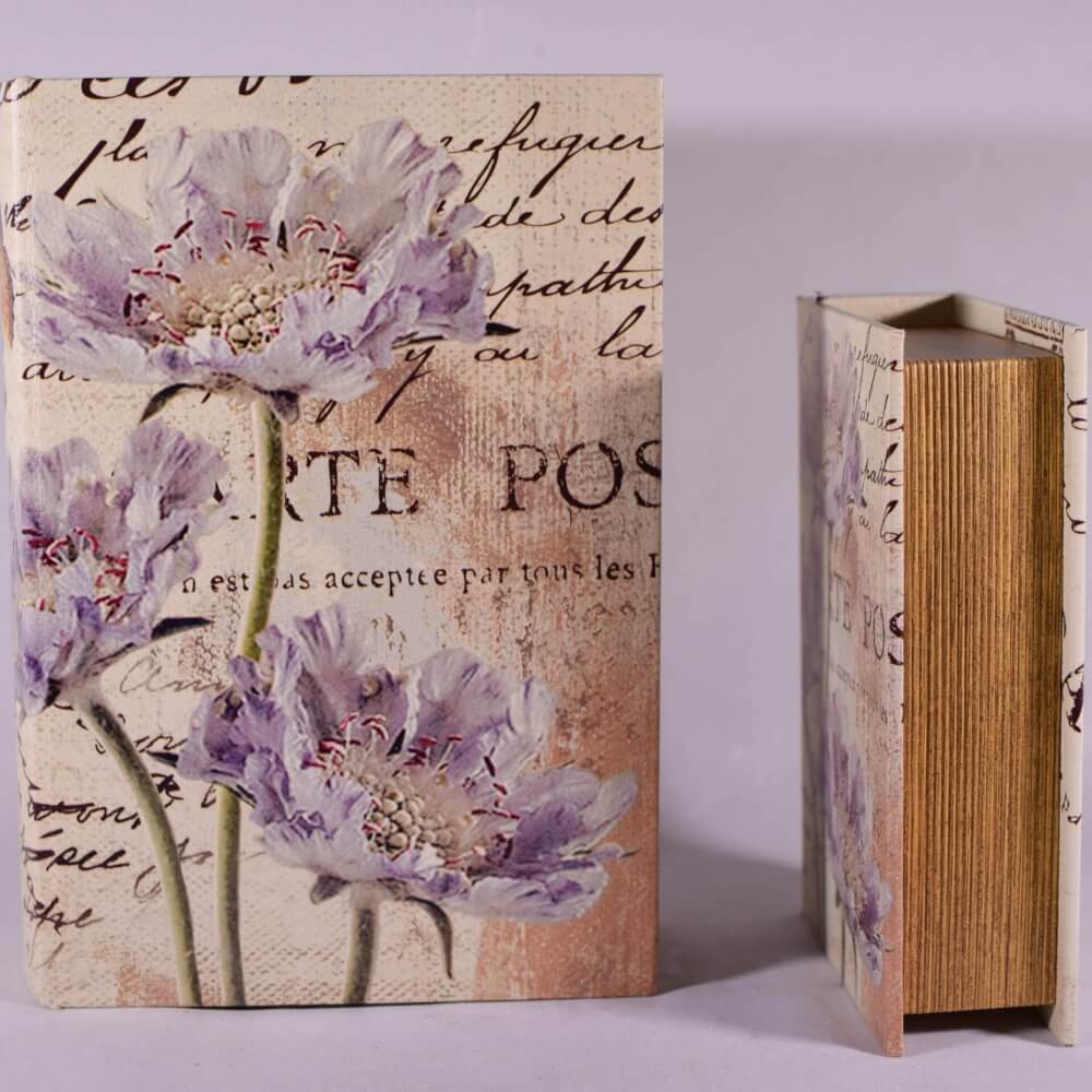 Βιβλίο Κουτί Σετ των 2 με Λουλούδια 27cm-14234