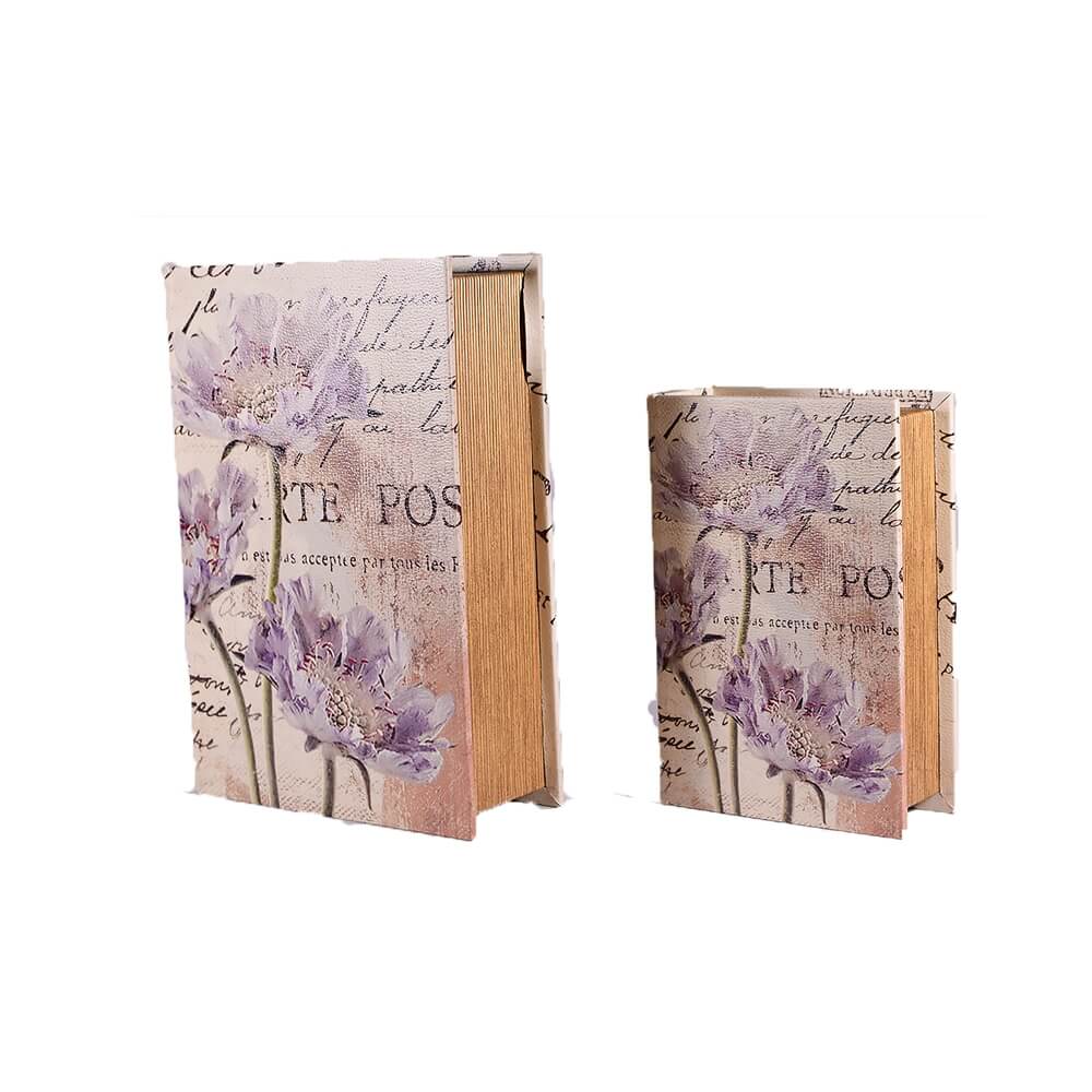 βιβλίο-κουτί-δερμάτινο-σετ-των-2-λουλούδια-27cm-giftland