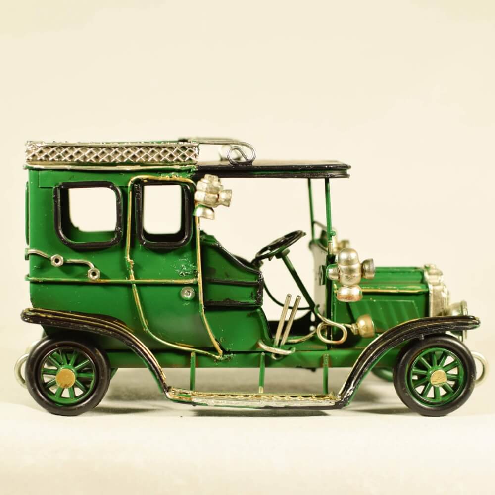Vintage Metallic Green Car Antique 16cm-13636