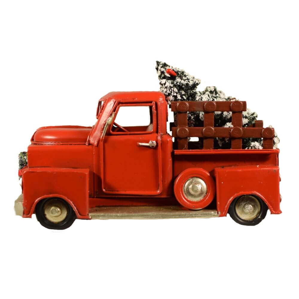 Κόκκινο Φορτηγάκι με Έλατο 16cm Πλάι - Giftland