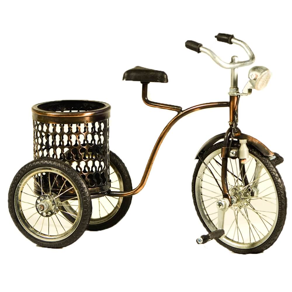 vintage-μπρονζέ-τρίκυκλο-μεταλλικό-ποδήλατο-μινιατούρα-καλάθι-giftland