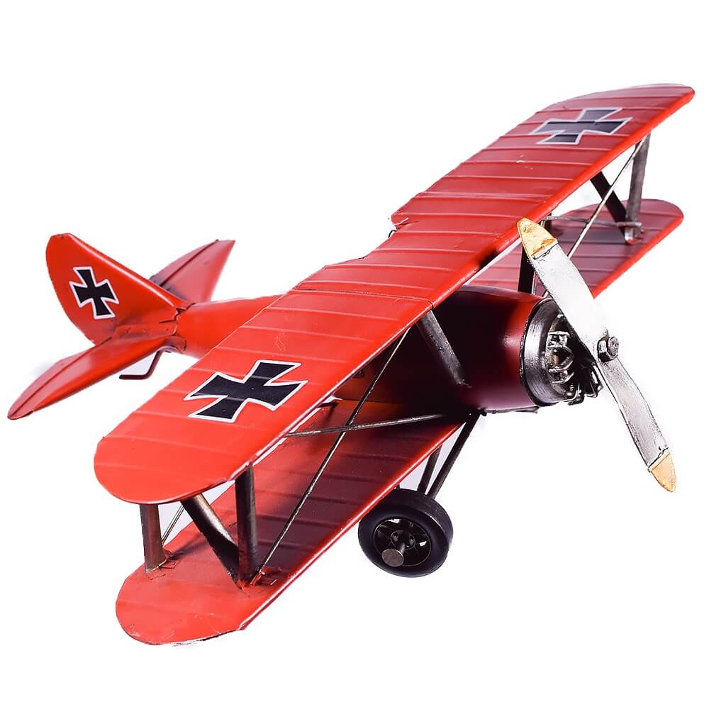 μινιατούρα-vintage-ρετρό-κόκκινο-αεροπλάνο-35cm-giftland