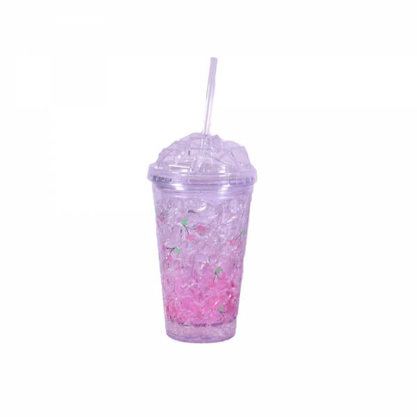 πλαστικό-ποτήρι-καλαμάκι-450ml-φράουλα-giftland