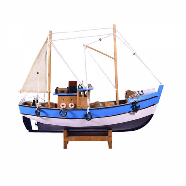 γαλάζιο-ξύλινο-διακοσμητικό-καράβι-καϊκι-40cm-giftland