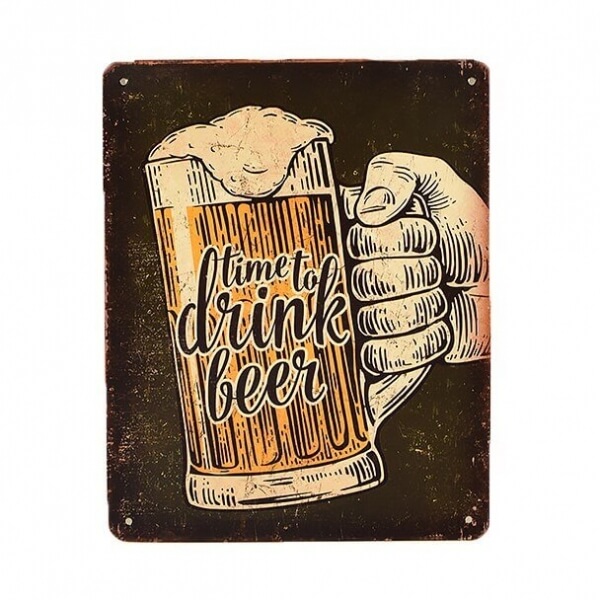 vintage-μεταλλικό-πινακάκι-time-to-drink-beer-25cm-giftland